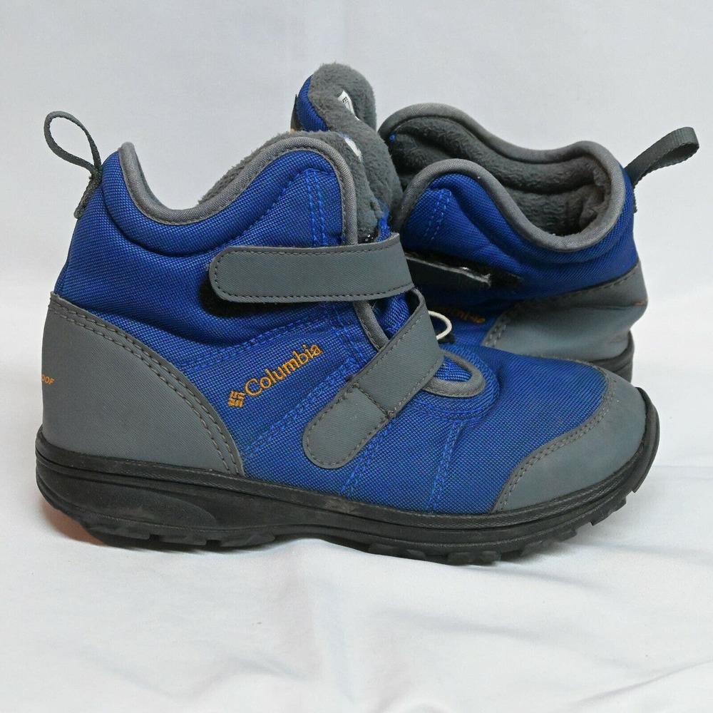 Columbia‎ Boys Size 5 Fairbanks Winter Boots Omni Heat Lining Blue BY5951-053
